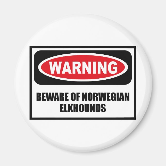Imã ERRO DE Alerta do Magneta ELKHOUNDS NORUEGUÊS (Frente)
