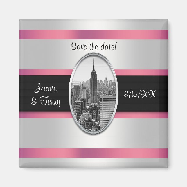 Imã ESB Salve o Dia Branco Rosa (Frente)