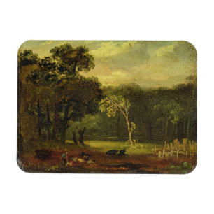 Ímã Esboço da natureza no parque de Sion, 1819 (óleo