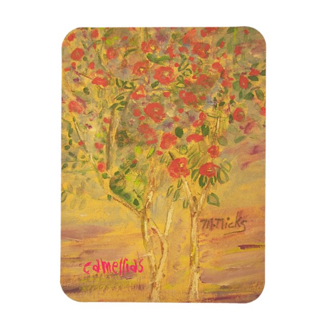 Ímã esboço de camellias (Vertical)