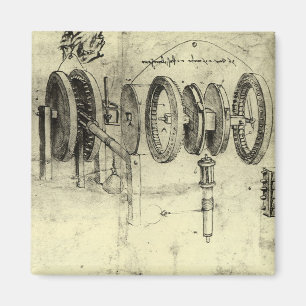 Imã Esboço de Engenharia de Leonardo da Vinci de uma r