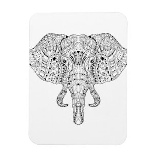 Ímã Esboço do Doodle da cabeça do elefante