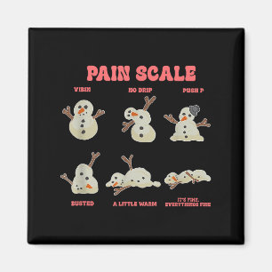 Imã Escala de Dor Funny Melting Snowman Natal 