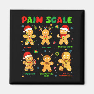 Imã Escala de Dor Gingerbread Man Engraçado Natal Enfe