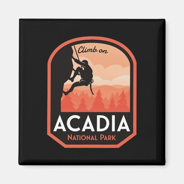 Imã Escalada em Rocha no Parque Nacional Acadia  (Frente)