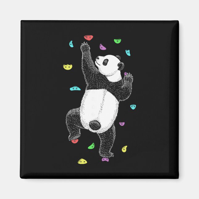 Imã Escalador Parede Interior Climber Panda Urso Engra (Frente)