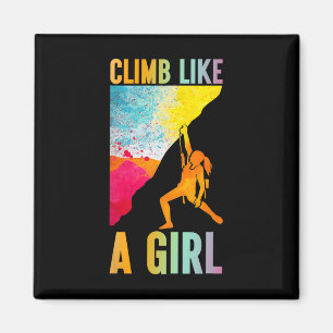 Imã Escaladora Como Uma Menina Alpinista Montanhismo C