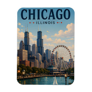 Ímã Escape de viagem da cidade de Chicago Illinois