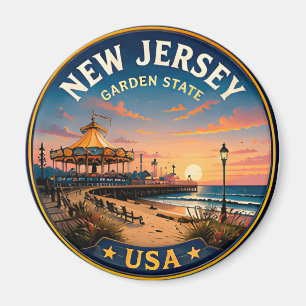 Imã 🟡 Escape do Farol Costeiro de Nova Jersey 🟡