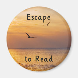 Imã Escape to Read Magnet | Book Lover Reading Quote
