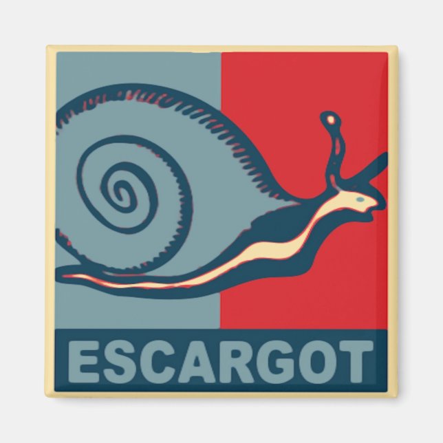 Imã Escargot em vermelho e azul (Frente)