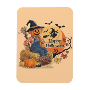 Ímã Escarneiro Pumpkin Halloween Rustic Vibs Art