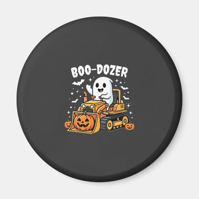 Imã Escavadeira Fantasma Boo Dozer Halloween_1 (Frente)