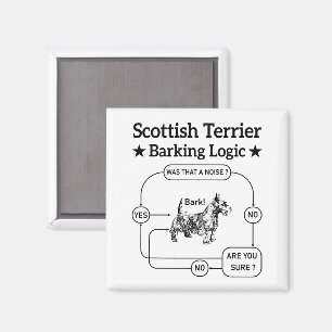 Imã Escocês Terrier Barking Logic Funny Dog Sarcastic