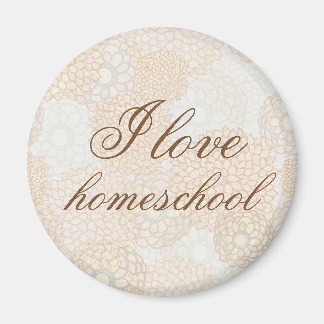 Imã Escolas de casa de flores castanhas (Frente)