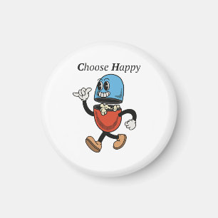 Imã Escolha feliz com design de personagem de ranhura 