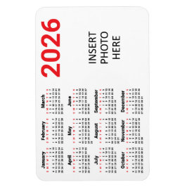 Ímã Escolha suas próprias cores 2026 Calendário Foto Í