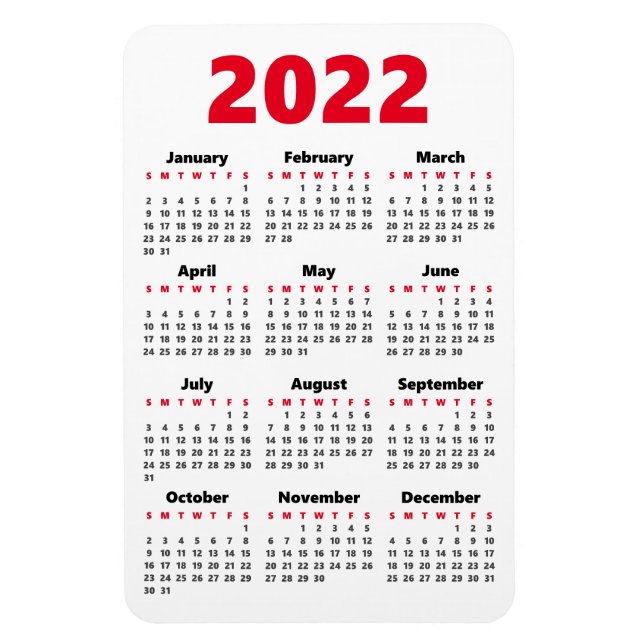 Ímã Escolha suas próprias cores | Íman Calendário 2022 (Vertical)