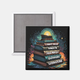 Imã Escolhas de Livros Humor Quadrado 