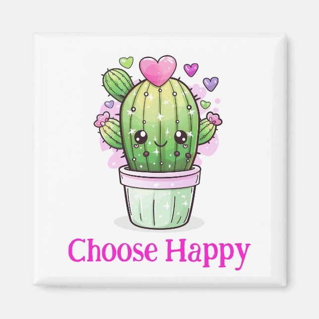 Imã Escolher magneta floral feliz (Frente)