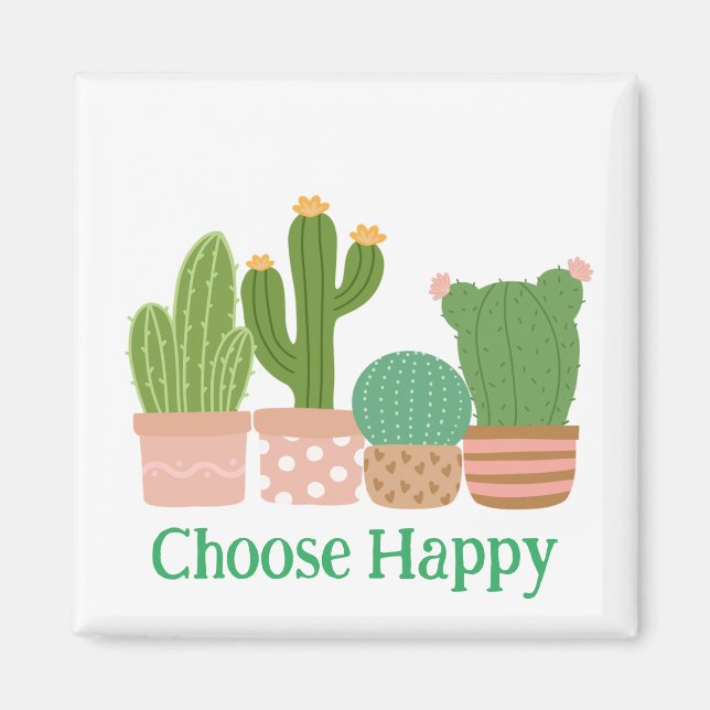 Imã Escolher magneta floral feliz (Frente)