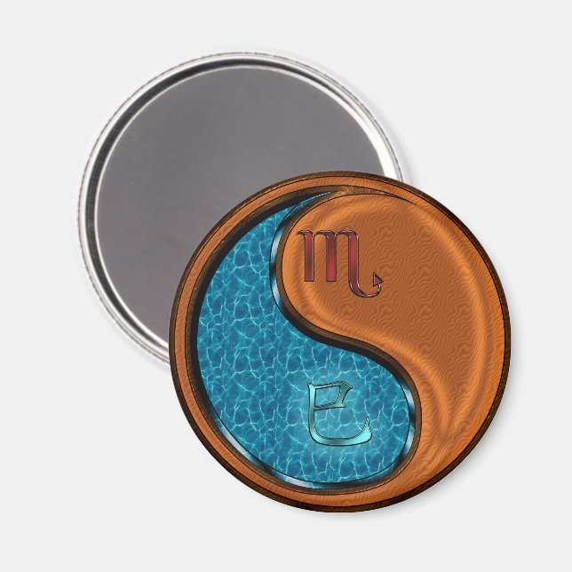 Imã Escorpião & Cobra de Madeira (Front/Back)