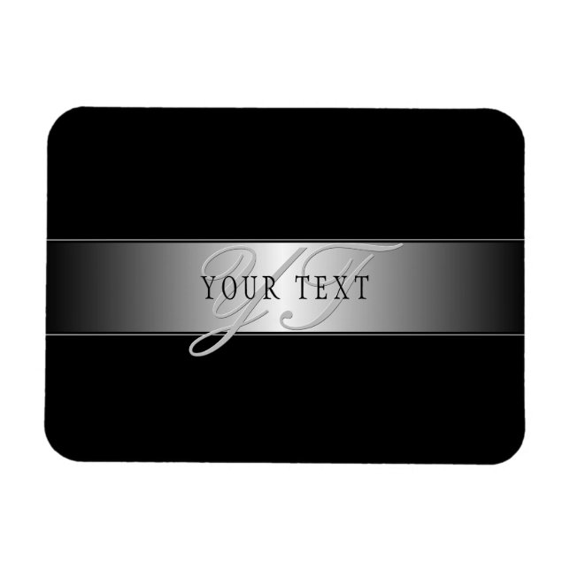 Ímã Escrevendo de Script Monograma Editável Elegante | (Horizontal)