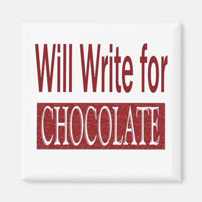 Imã Escreverá para Presente de Chocolate para Escritor (Frente)