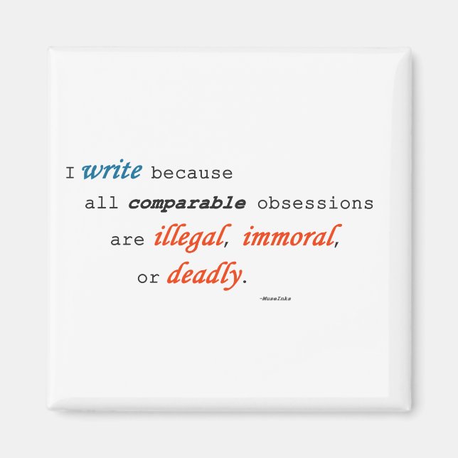 Imã Escrevo porque... (Frente)