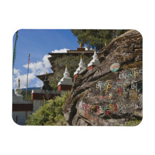 Ímã Escrita butanesa em rochas e chortens nepaleses
