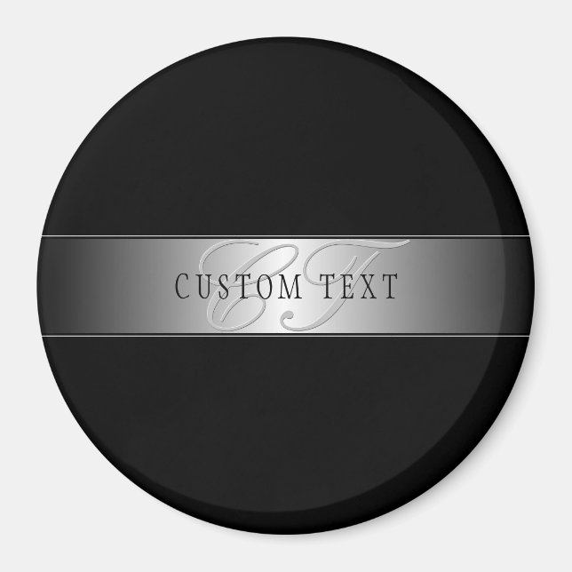 Imã Escrita de roteiro de monograma editável elegante  (Frente)