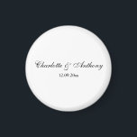 Imã Escrita Elegante de Casamento - Criativo Branco Ne<br><div class="desc">Este estilo Simplicity é tudo. Simples mas realmente faz uma bela declaração profissional.</div>