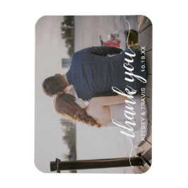 Ímã Escrito Elegante Moderno Obrigado Casamento Fotogr