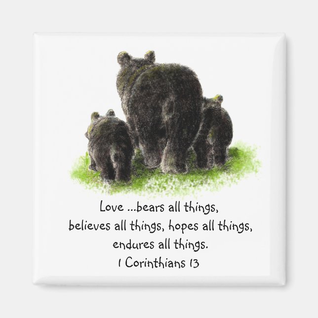 Imã Escritura 1 Corinthians 13:4 O amor é (Frente)