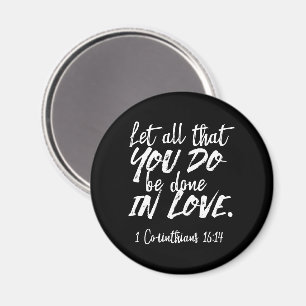 Imã Escritura de amor inspiracional - 1 Corintianos 16