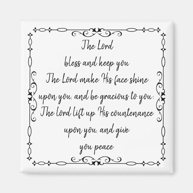 Imã Escritura de bíblia Aaronic Bênção Numb 6:24-26 (Frente)