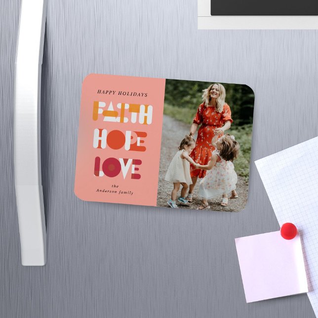 Ímã escritura moderna fé esperança amor foto magna (Criador carregado)