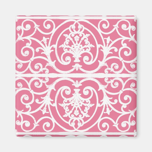 Imã Escroque rosa e branco (Frente)