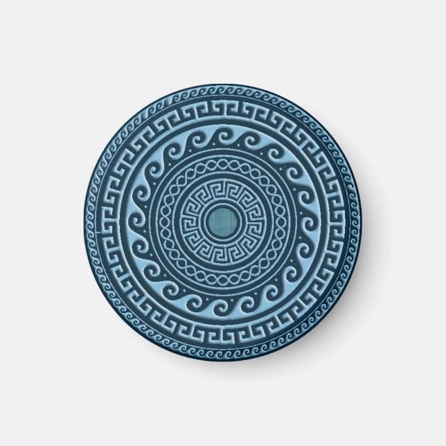 Imã Escudo Azul Céu com Chave Grega (Frente)