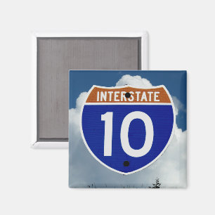 Imã Escudo da Rodovia Interestadual 10, Nuvens e Céu