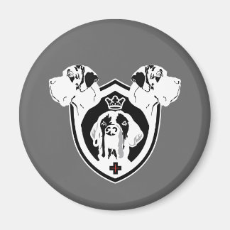 Imã Escudo de Armas do Great Dane preto e branco