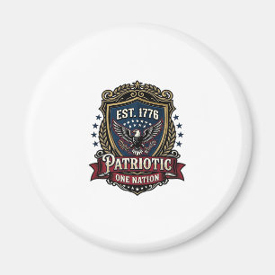 Imã Escudo de Batalha Patriótico 1776 Símbolo Inspirad
