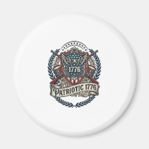 Imã Escudo de Batalha Patriótico 1776 Símbolo Inspirad