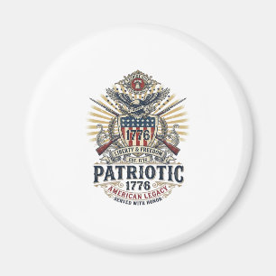 Imã Escudo de Batalha Patriótico 1776 Símbolo Inspirad