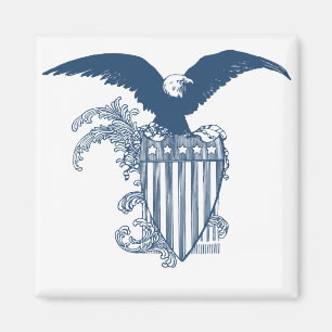 Imã Escudo de Estrelas de Águia Balda Americana
