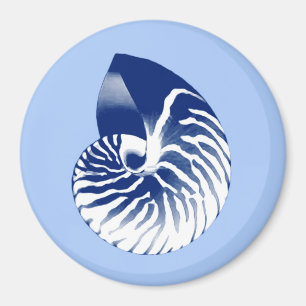 Imã Escudo do nautilus - marinho, branco & luz - azul