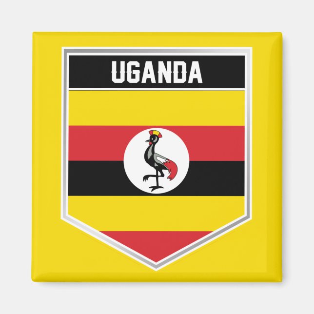 Imã Escudo do Sinalizador do Uganda (Frente)