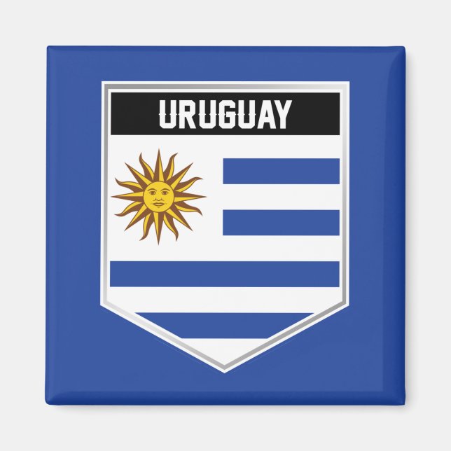 Imã Escudo do Sinalizador Uruguai (Frente)