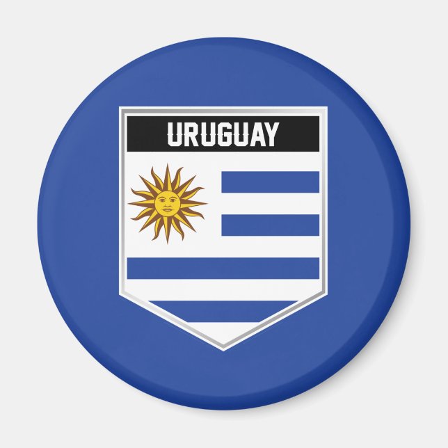 Imã Escudo do Sinalizador Uruguai (Frente)