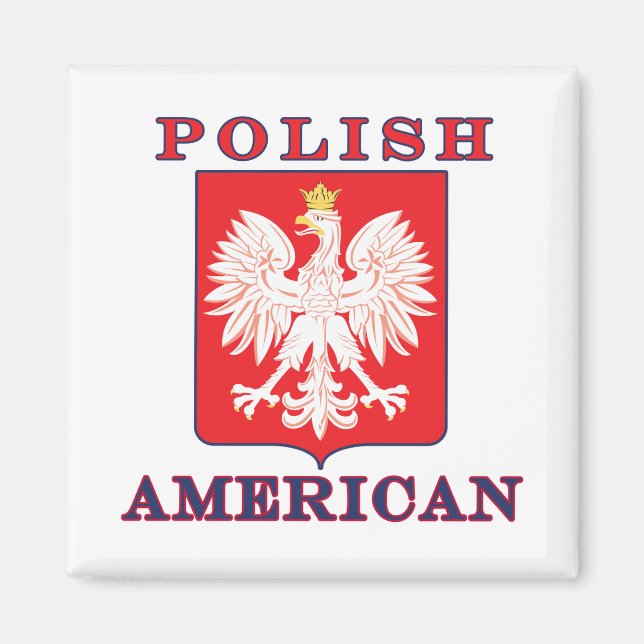 Imã Escudo polonês americano da águia (Frente)